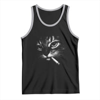 Funny Cat Smoking Cigarette Meme Tank Top Cat Face Y2K Graphic
