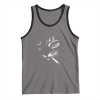 Funny Cat Smoking Cigarette Meme Tank Top Cat Face Y2K Graphic