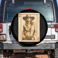 Funny Western Valentine Cowgirl Queen of Hearts Card Spare Tire Cover