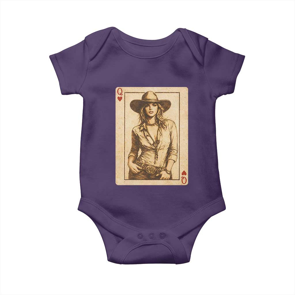 Funny Western Valentine Cowgirl Queen of Hearts Card Baby Onesie