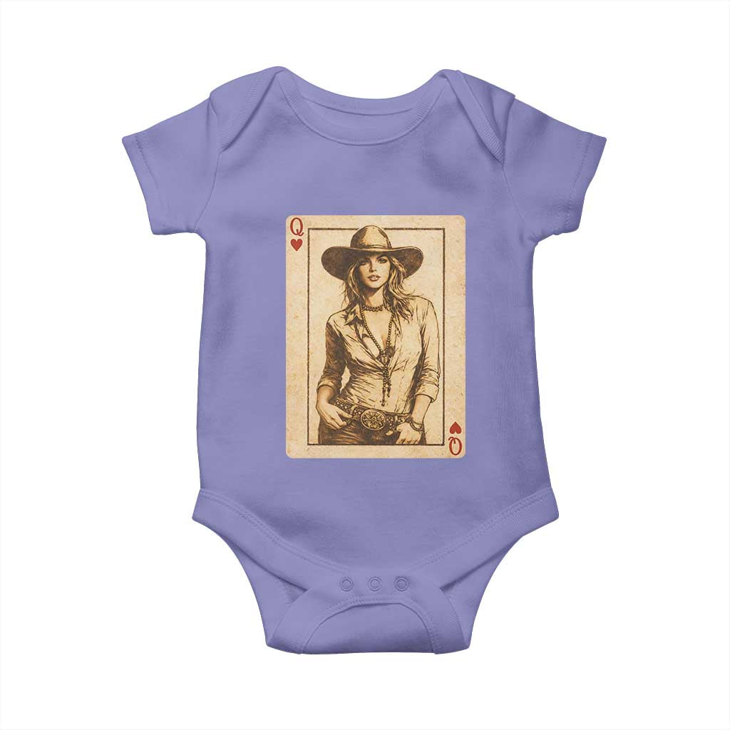 Funny Western Valentine Cowgirl Queen of Hearts Card Baby Onesie