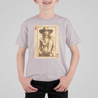 Funny Western Valentine Cowgirl Queen of Hearts Card T Shirt For Kid