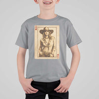 Funny Western Valentine Cowgirl Queen of Hearts Card T Shirt For Kid