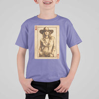 Funny Western Valentine Cowgirl Queen of Hearts Card T Shirt For Kid
