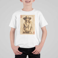 Funny Western Valentine Cowgirl Queen of Hearts Card T Shirt For Kid