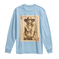 Funny Western Valentine Cowgirl Queen of Hearts Card Long Sleeve Shirt