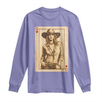 Funny Western Valentine Cowgirl Queen of Hearts Card Long Sleeve Shirt