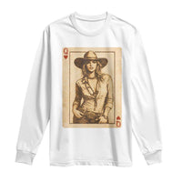 Funny Western Valentine Cowgirl Queen of Hearts Card Long Sleeve Shirt