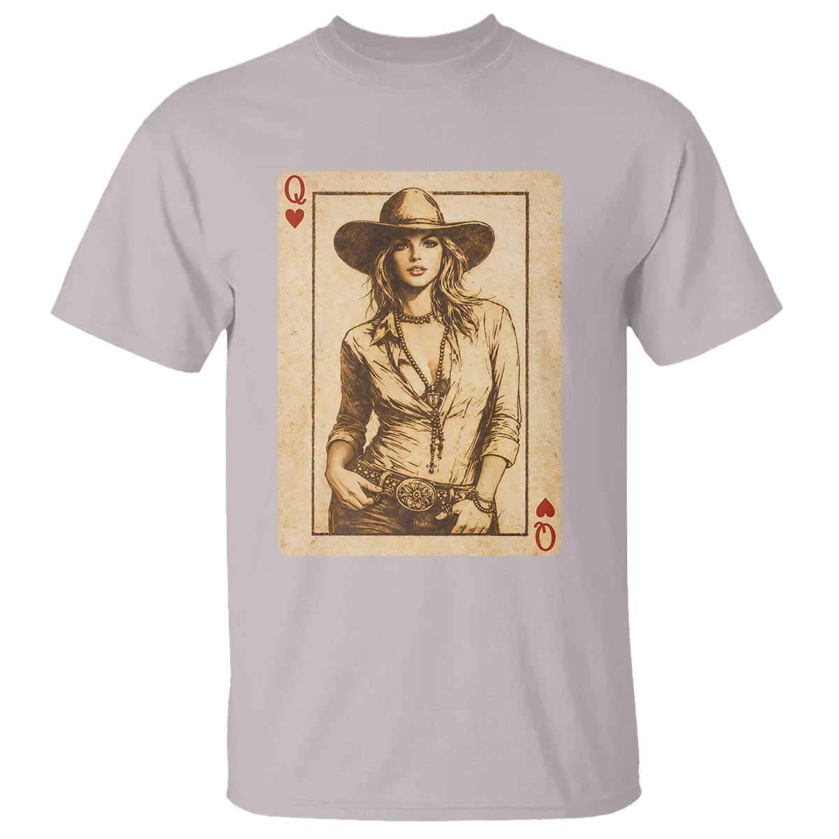 Funny Western Valentine Cowgirl Queen of Hearts Card T Shirt