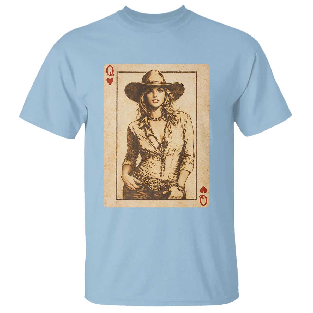 Funny Western Valentine Cowgirl Queen of Hearts Card T Shirt