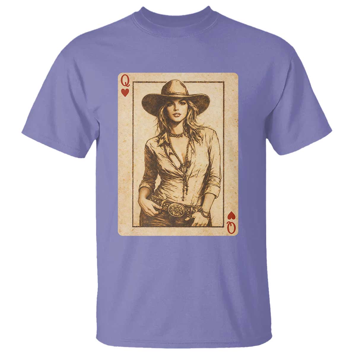 Funny Western Valentine Cowgirl Queen of Hearts Card T Shirt