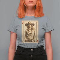 Funny Western Valentine Cowgirl Queen of Hearts Card T Shirt For Women