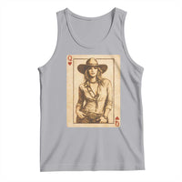 Funny Western Valentine Cowgirl Queen of Hearts Card Tank Top