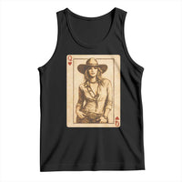 Funny Western Valentine Cowgirl Queen of Hearts Card Tank Top
