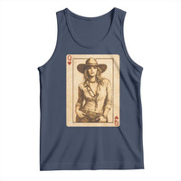 Funny Western Valentine Cowgirl Queen of Hearts Card Tank Top