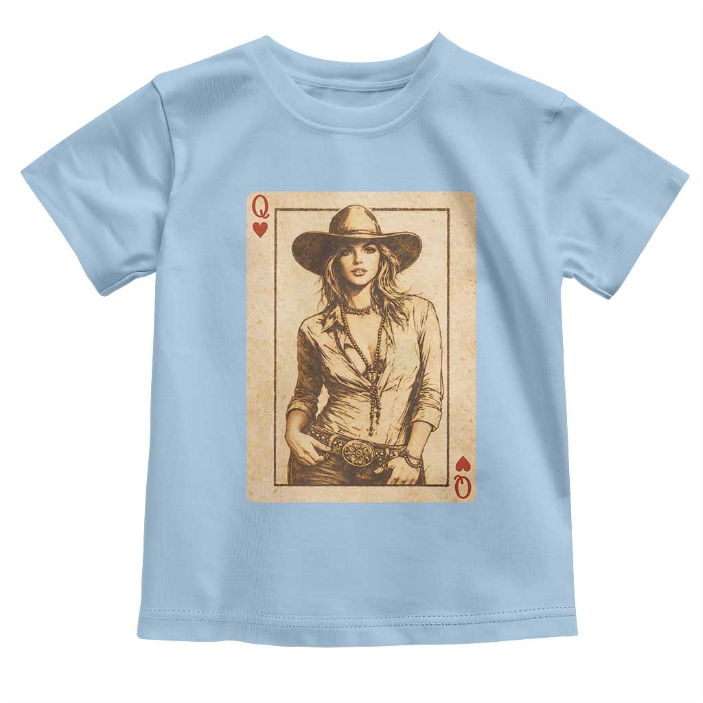 Funny Western Valentine Cowgirl Queen of Hearts Card Toddler T Shirt