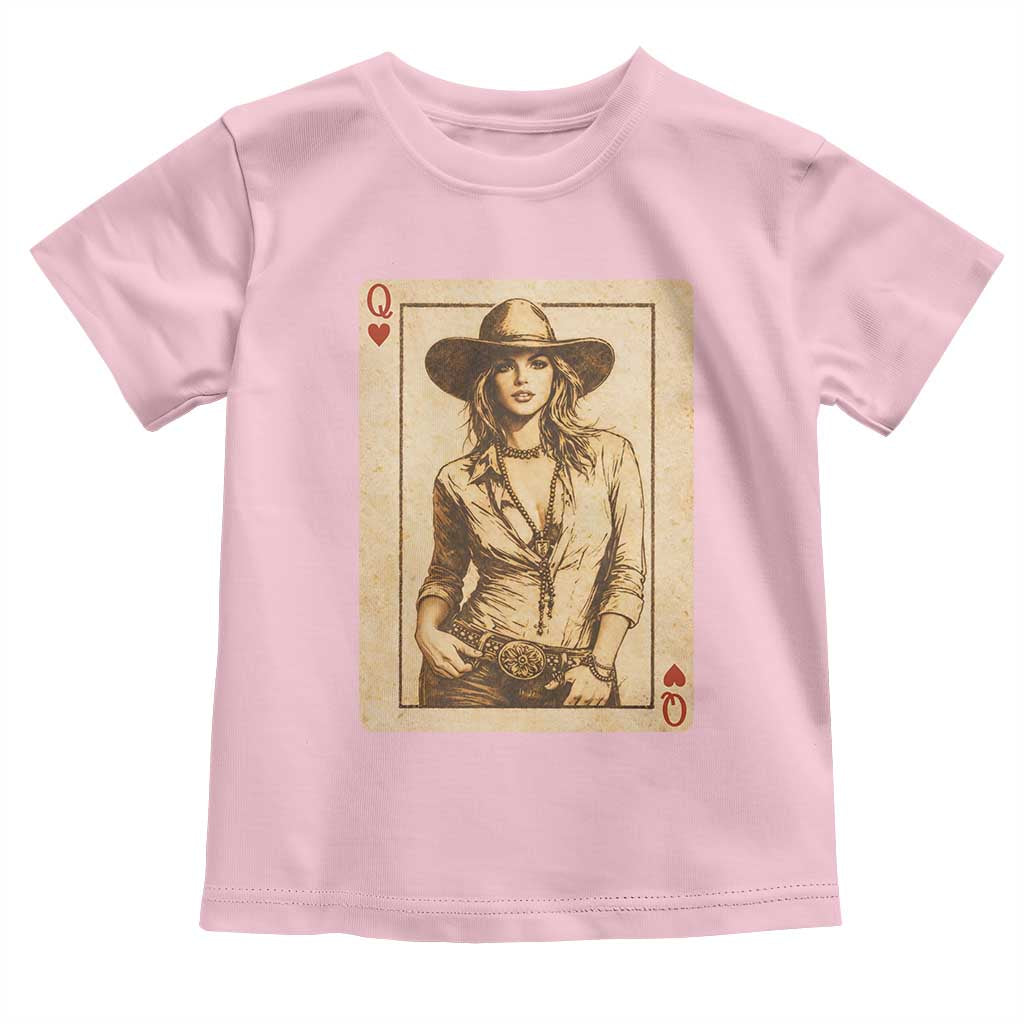 Funny Western Valentine Cowgirl Queen of Hearts Card Toddler T Shirt