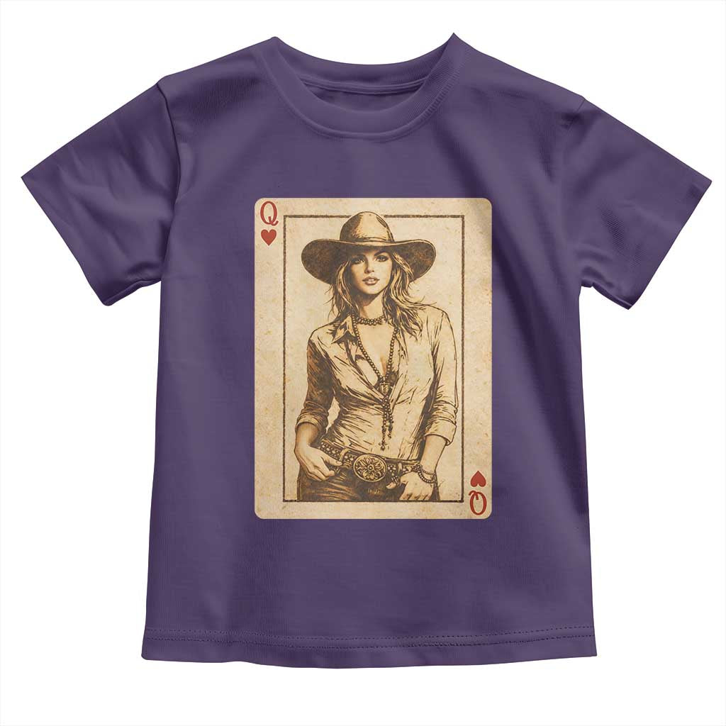 Funny Western Valentine Cowgirl Queen of Hearts Card Toddler T Shirt