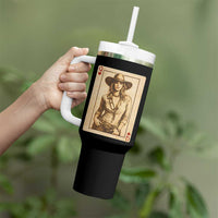 Funny Western Valentine Cowgirl Queen of Hearts Card Tumbler With Handle
