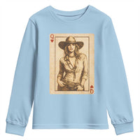 Funny Western Valentine Cowgirl Queen of Hearts Card Youth Sweatshirt