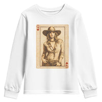 Funny Western Valentine Cowgirl Queen of Hearts Card Youth Sweatshirt