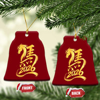 Chinese New Year 2026 Ceramic Ornament Year of The Horse Gold Calligraphy Art