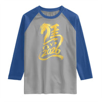 Chinese New Year 2026 Raglan Shirt Year of The Horse Gold Calligraphy Art