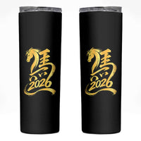 Chinese New Year 2026 Skinny Tumbler Year of The Horse Gold Calligraphy Art