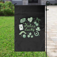 Feeling Lucky St Patricks Day Coquette Shamrock Garden Flag