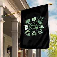 Feeling Lucky St Patricks Day Coquette Shamrock Garden Flag