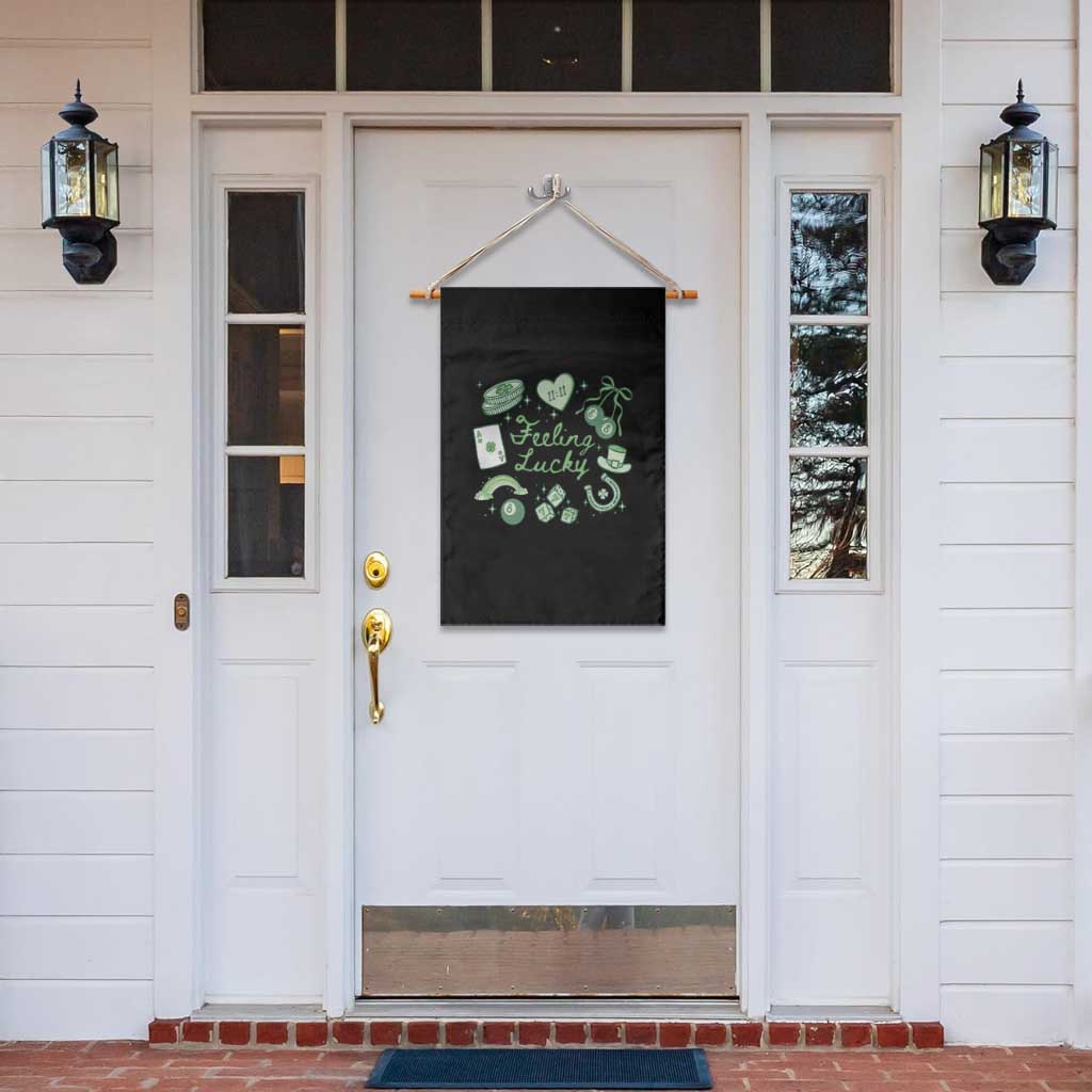Feeling Lucky St Patricks Day Coquette Shamrock Garden Flag