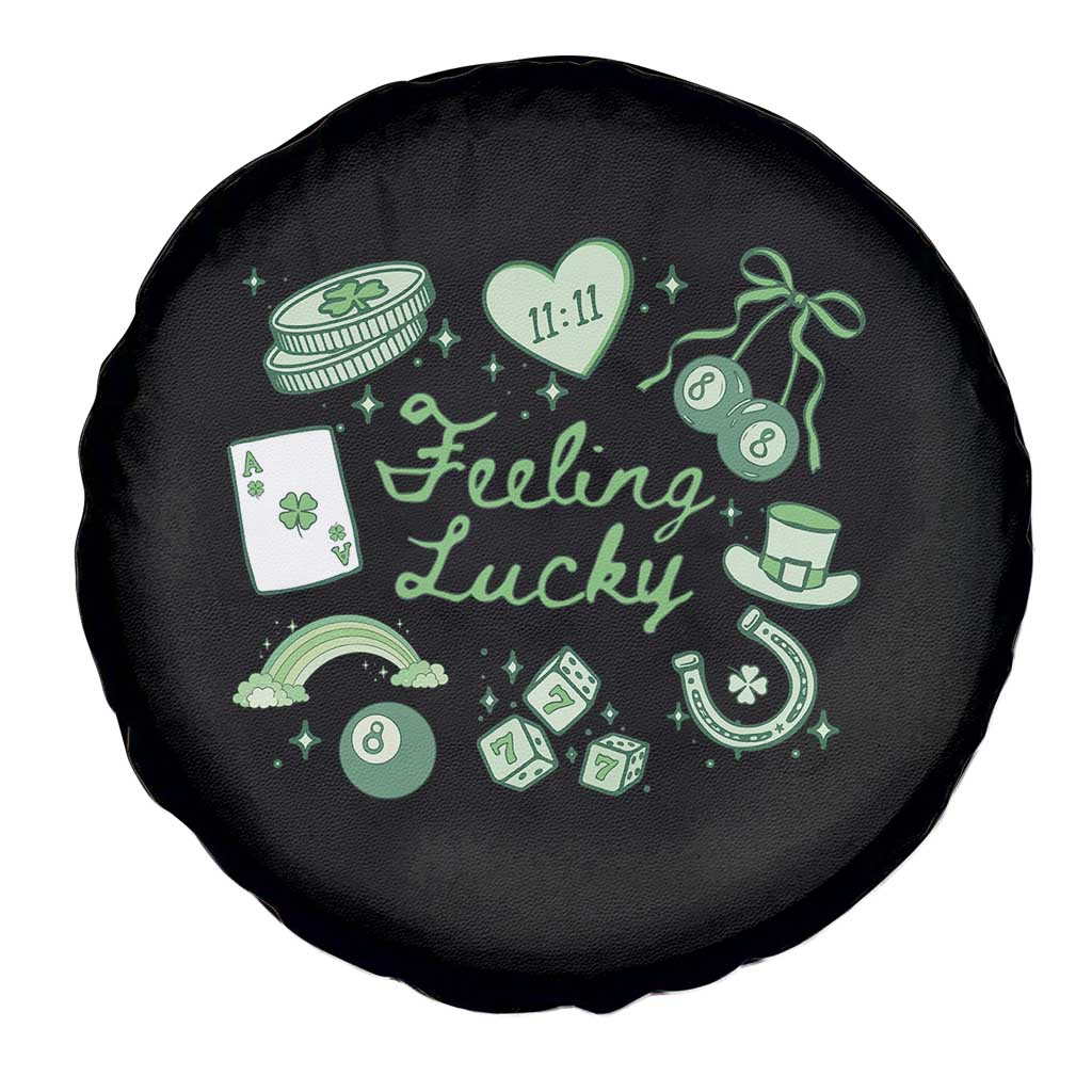 Feeling Lucky St Patricks Day Coquette Shamrock Spare Tire Cover