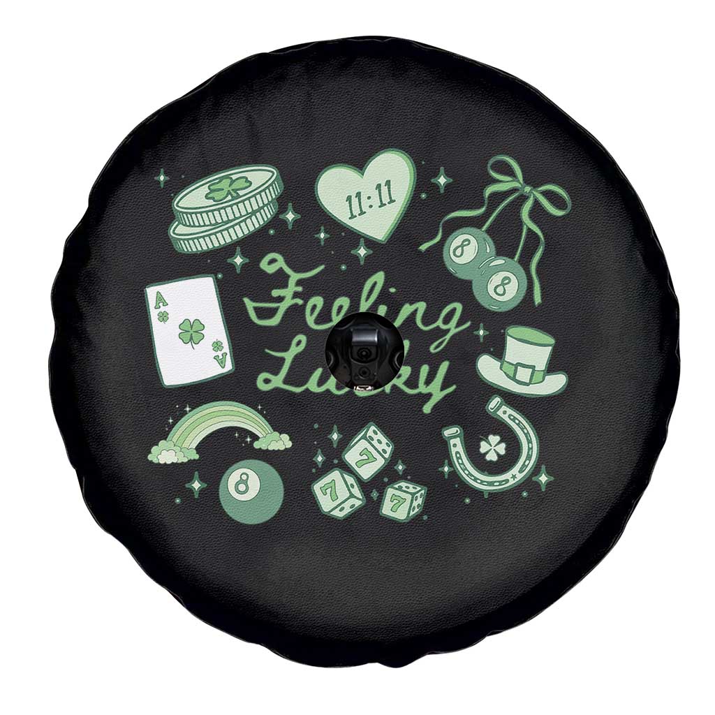 Feeling Lucky St Patricks Day Coquette Shamrock Spare Tire Cover