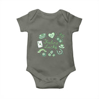 Feeling Lucky St Patricks Day Coquette Shamrock Baby Onesie