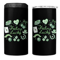 Feeling Lucky St Patricks Day Coquette Shamrock 4 in 1 Can Cooler Tumbler