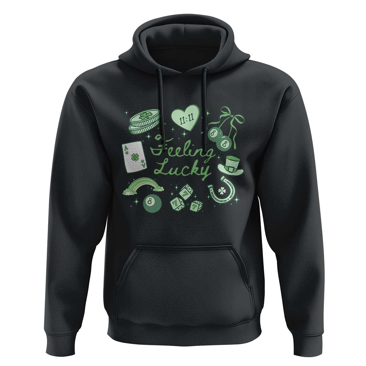 Feeling Lucky St Patricks Day Coquette Shamrock Hoodie