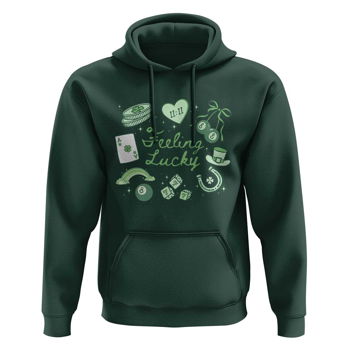 Feeling Lucky St Patricks Day Coquette Shamrock Hoodie