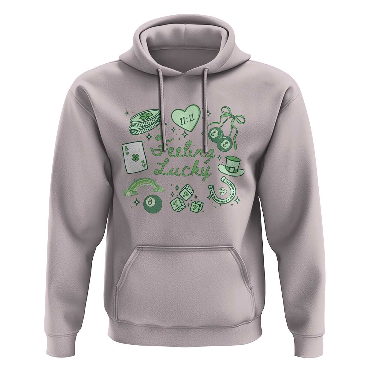 Feeling Lucky St Patricks Day Coquette Shamrock Hoodie