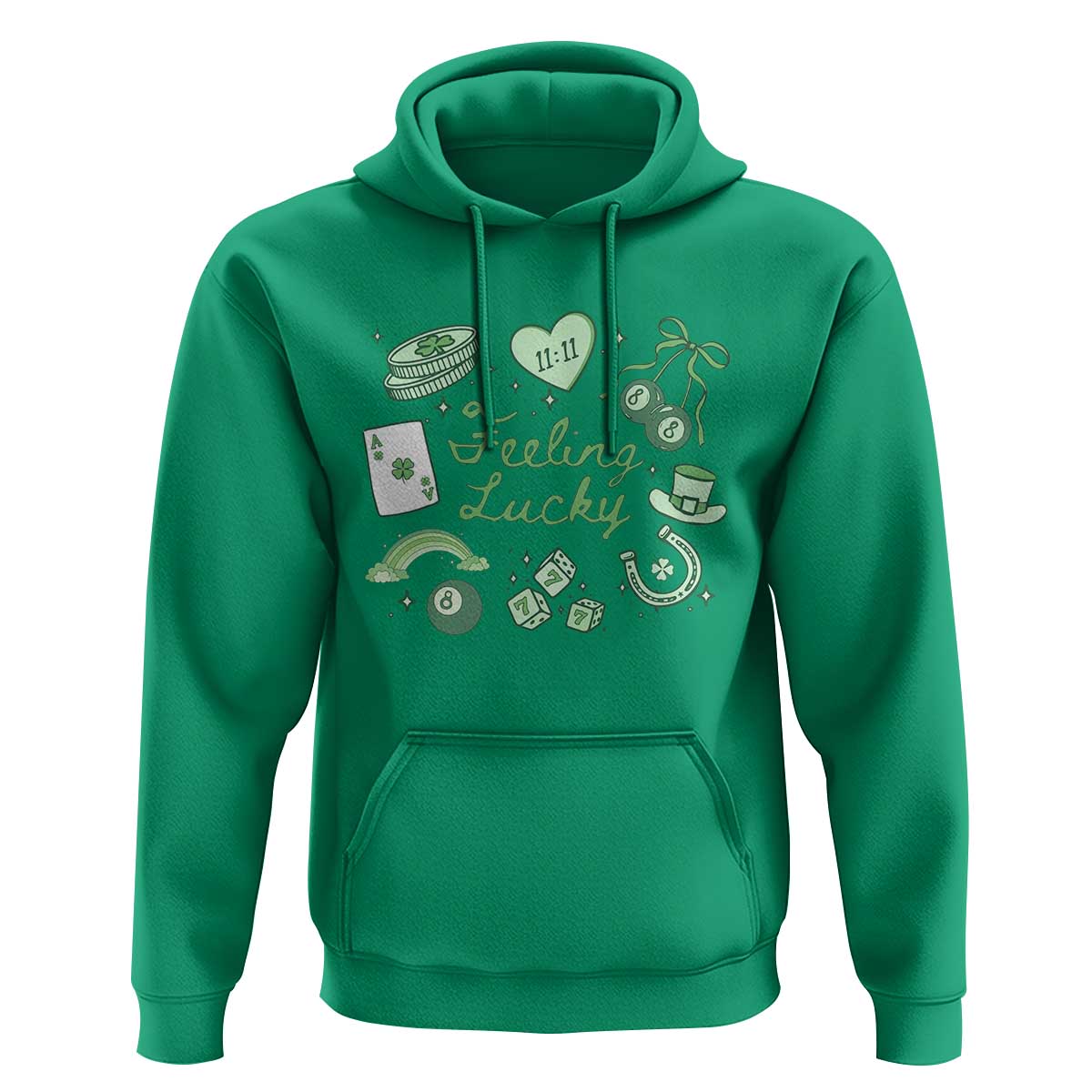 Feeling Lucky St Patricks Day Coquette Shamrock Hoodie