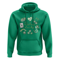 Feeling Lucky St Patricks Day Coquette Shamrock Hoodie