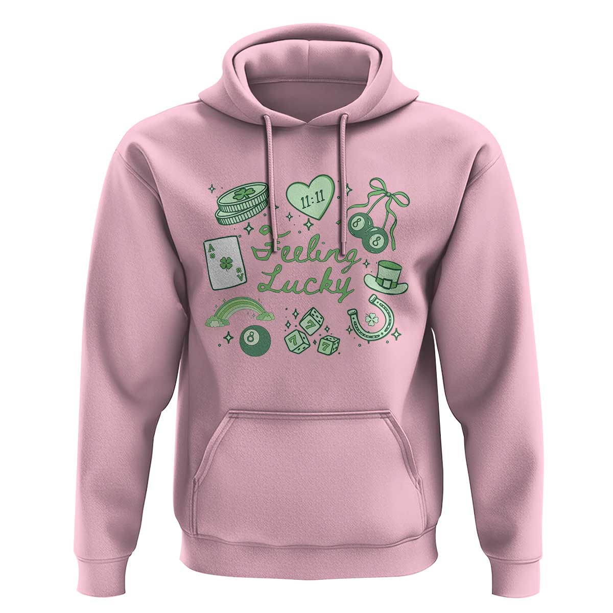 Feeling Lucky St Patricks Day Coquette Shamrock Hoodie