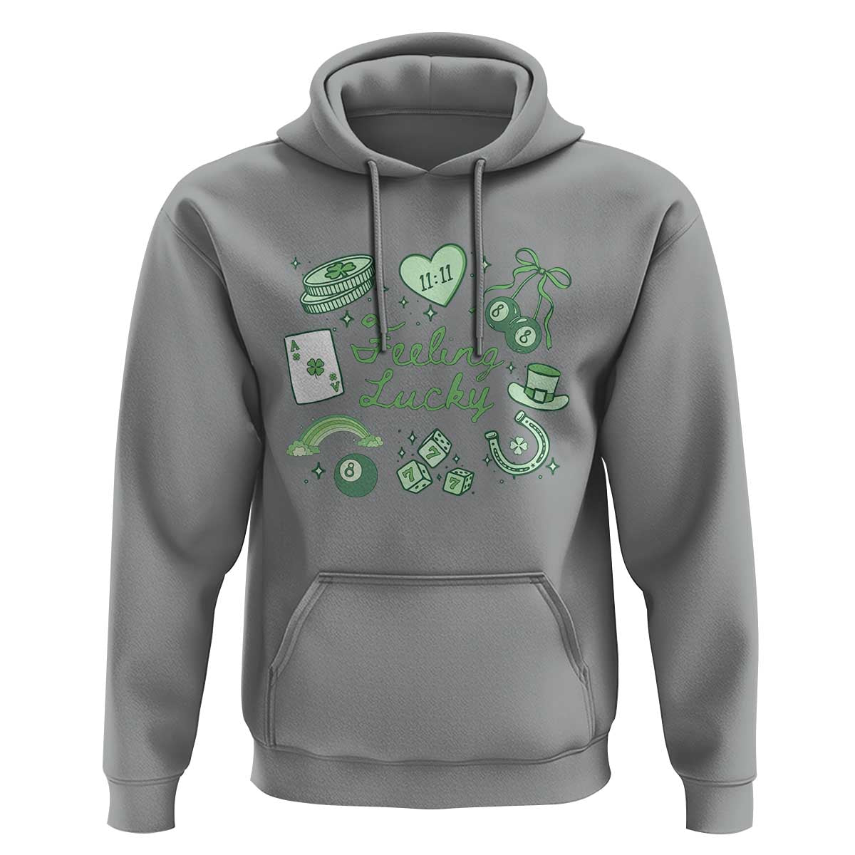 Feeling Lucky St Patricks Day Coquette Shamrock Hoodie