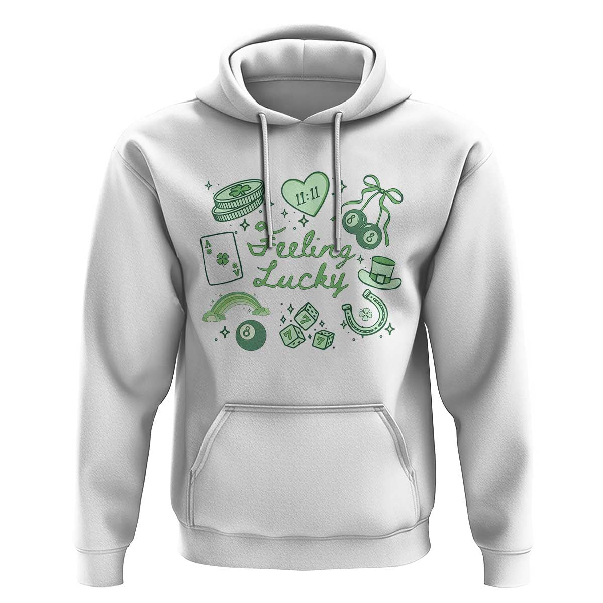 Feeling Lucky St Patricks Day Coquette Shamrock Hoodie