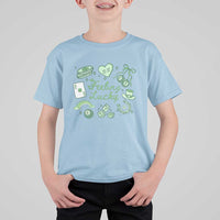 Feeling Lucky St Patricks Day Coquette Shamrock T Shirt For Kid