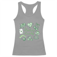 Feeling Lucky St Patricks Day Coquette Shamrock Racerback Tank Top