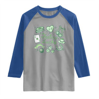 Feeling Lucky St Patricks Day Coquette Shamrock Raglan Shirt