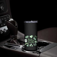 Feeling Lucky St Patricks Day Coquette Shamrock Skinny Tumbler