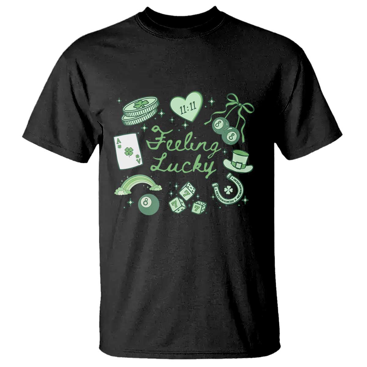 Feeling Lucky St Patricks Day Coquette Shamrock T Shirt