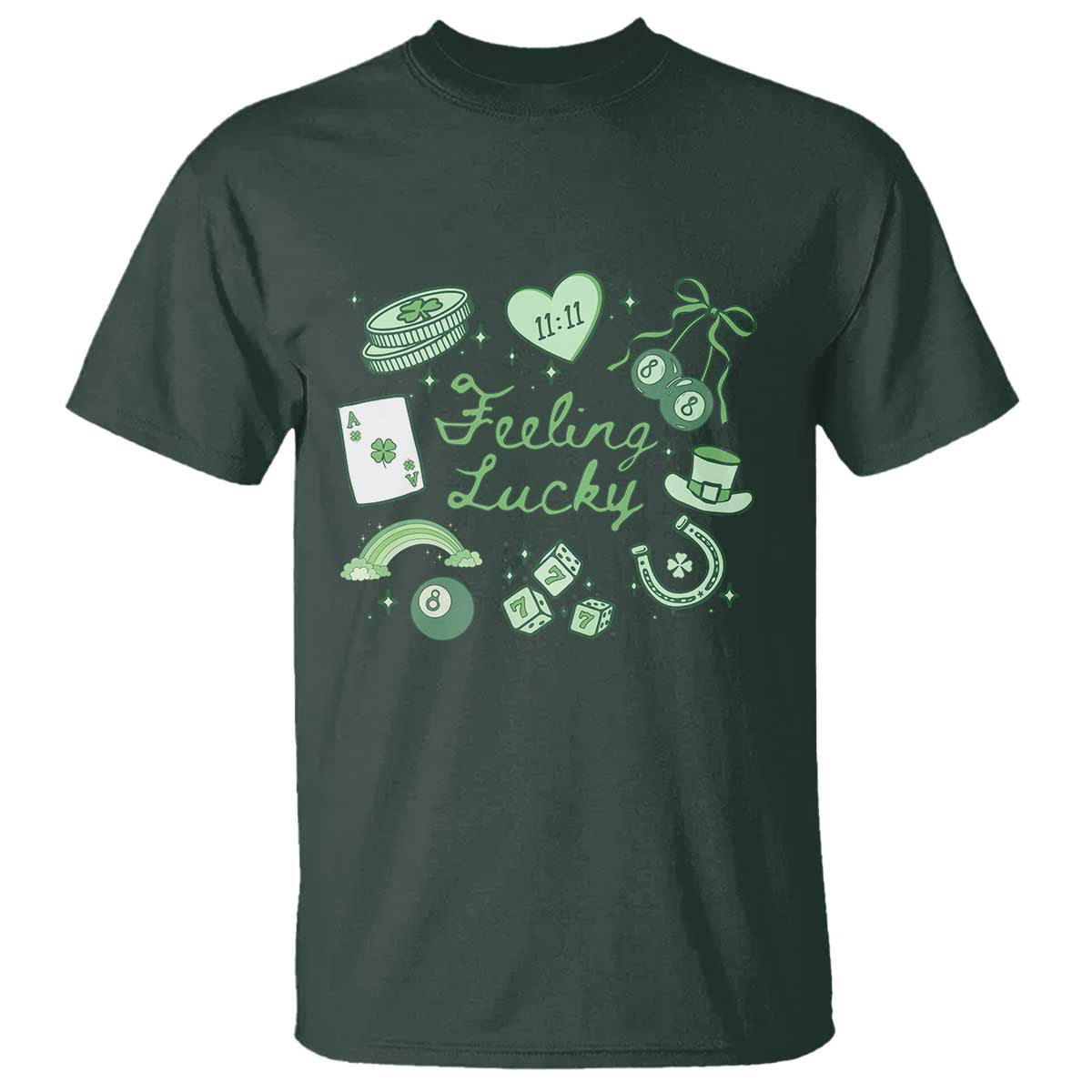 Feeling Lucky St Patricks Day Coquette Shamrock T Shirt