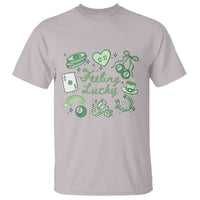 Feeling Lucky St Patricks Day Coquette Shamrock T Shirt